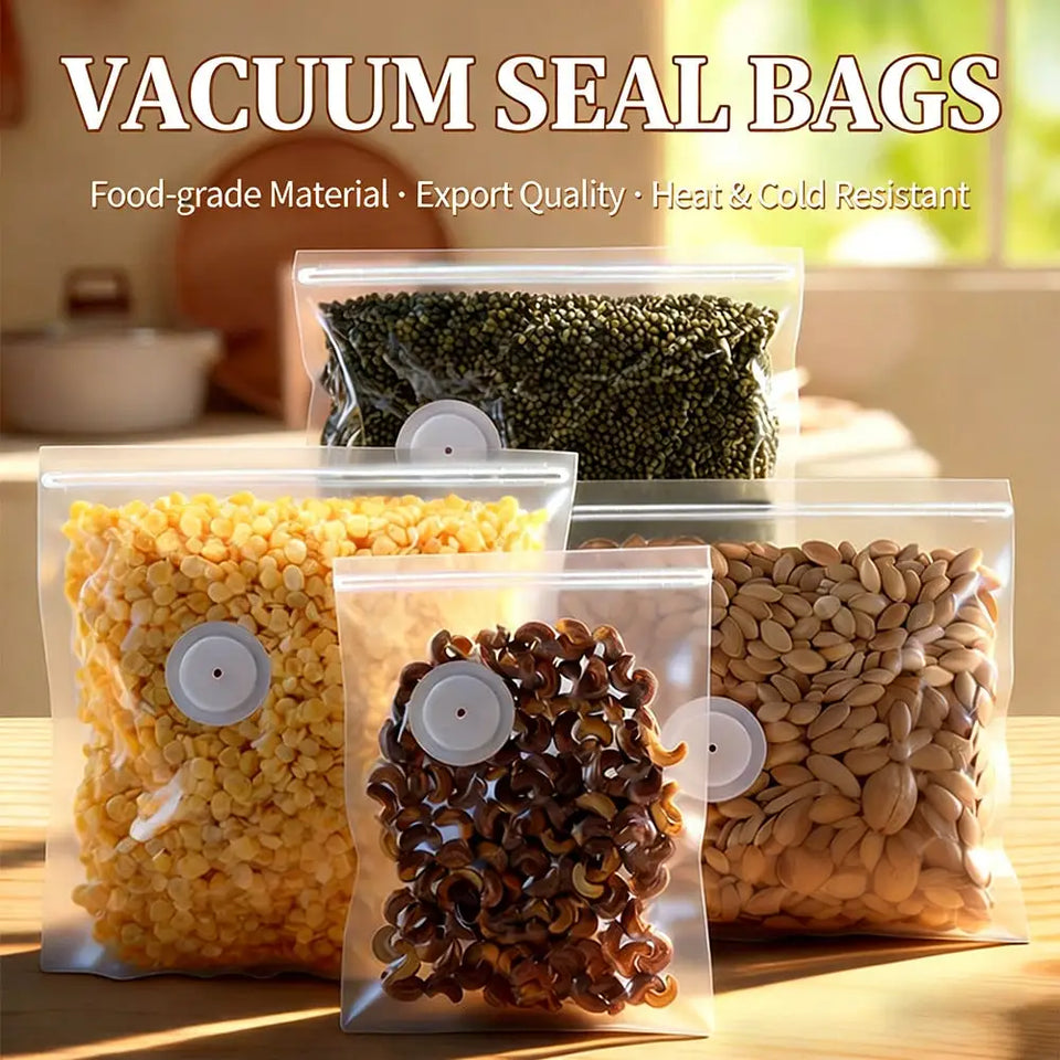 30pcs Reusable Vacuum Bags+1 Compact Vacuum Sealer Powerful Handheld Vacuum Sealer, Seal Meal Saver, Portable Food Sealer