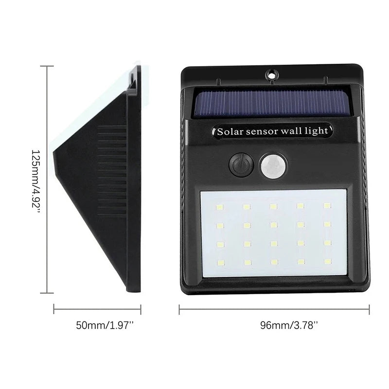 Lampe murale solaire  avec détecteur de mouvement  avec capteur LED, imperméable