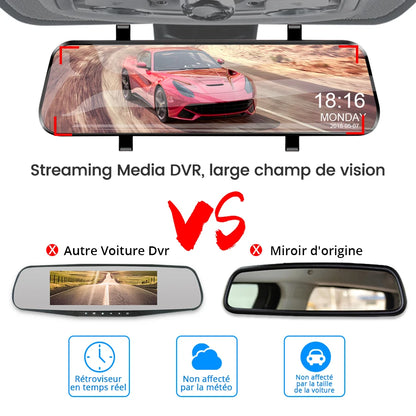 10 Inch Car DVR Car Touch Screen video Recorder Dual 1080P Rearview Mirror Front and Rear HD Night Vision Camera Mirror