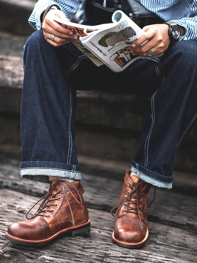 Bottines en cuir pour hommes